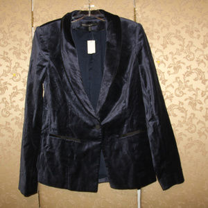 White House Black Market NWT Blue Velvet Blazer 8